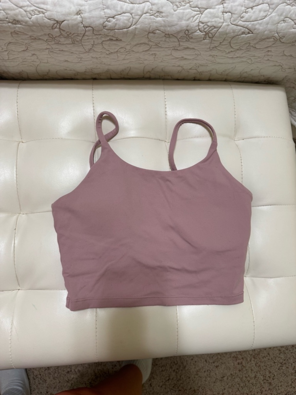 Mauve Cropped Tank Top - Spaghetti Straps